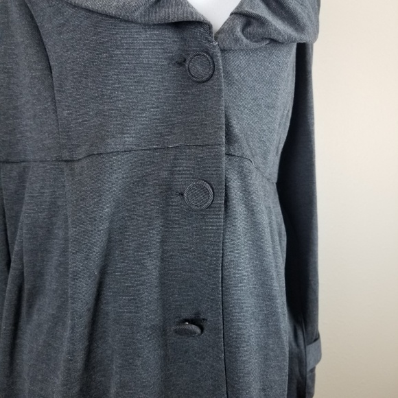 Fever Gray Shawl Collar Knit Pea Coat LP - Picture 6 of 8